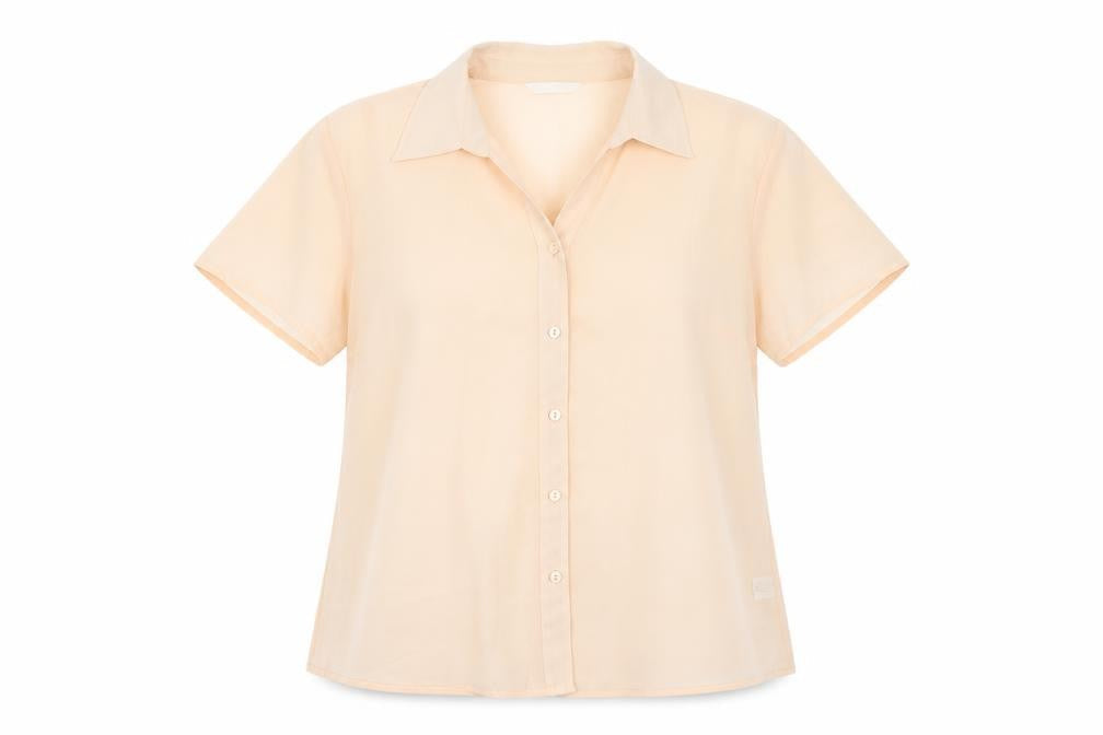 Womens UK Size 16 Lauren Duvar Beige Basic Button-Up