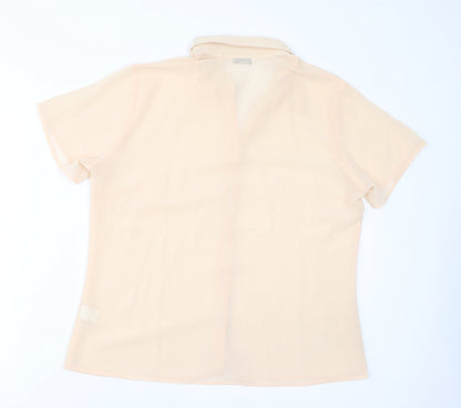 Womens UK Size 16 Lauren Duvar Beige Basic Button-Up