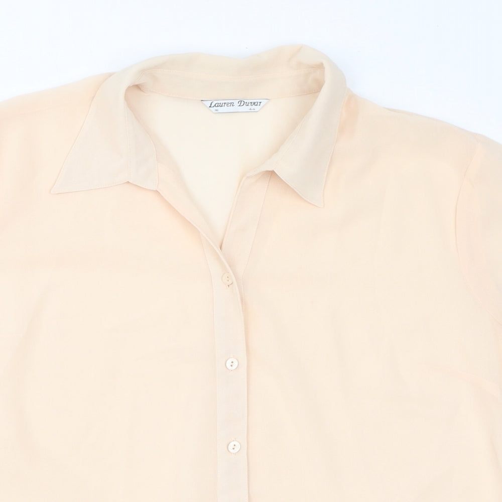 Womens UK Size 16 Lauren Duvar Beige Basic Button-Up