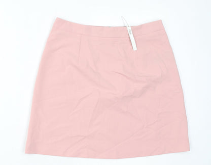 ASOS Womens Pink Polyester A-Line Skirt Size 10 Zip