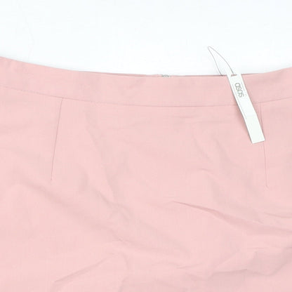 ASOS Womens Pink Polyester A-Line Skirt Size 10 Zip