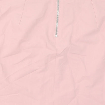 ASOS Womens Pink Polyester A-Line Skirt Size 10 Zip