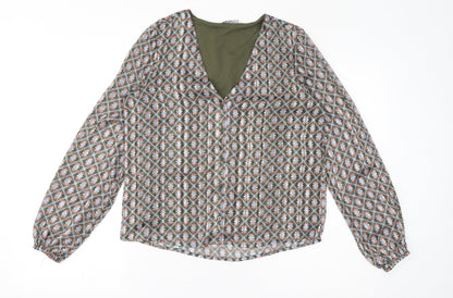 Womens UK Size S Only Green Basic Blouse