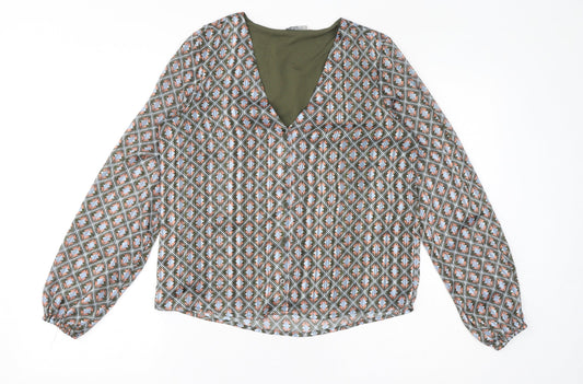 Womens UK Size S Only Green Basic Blouse