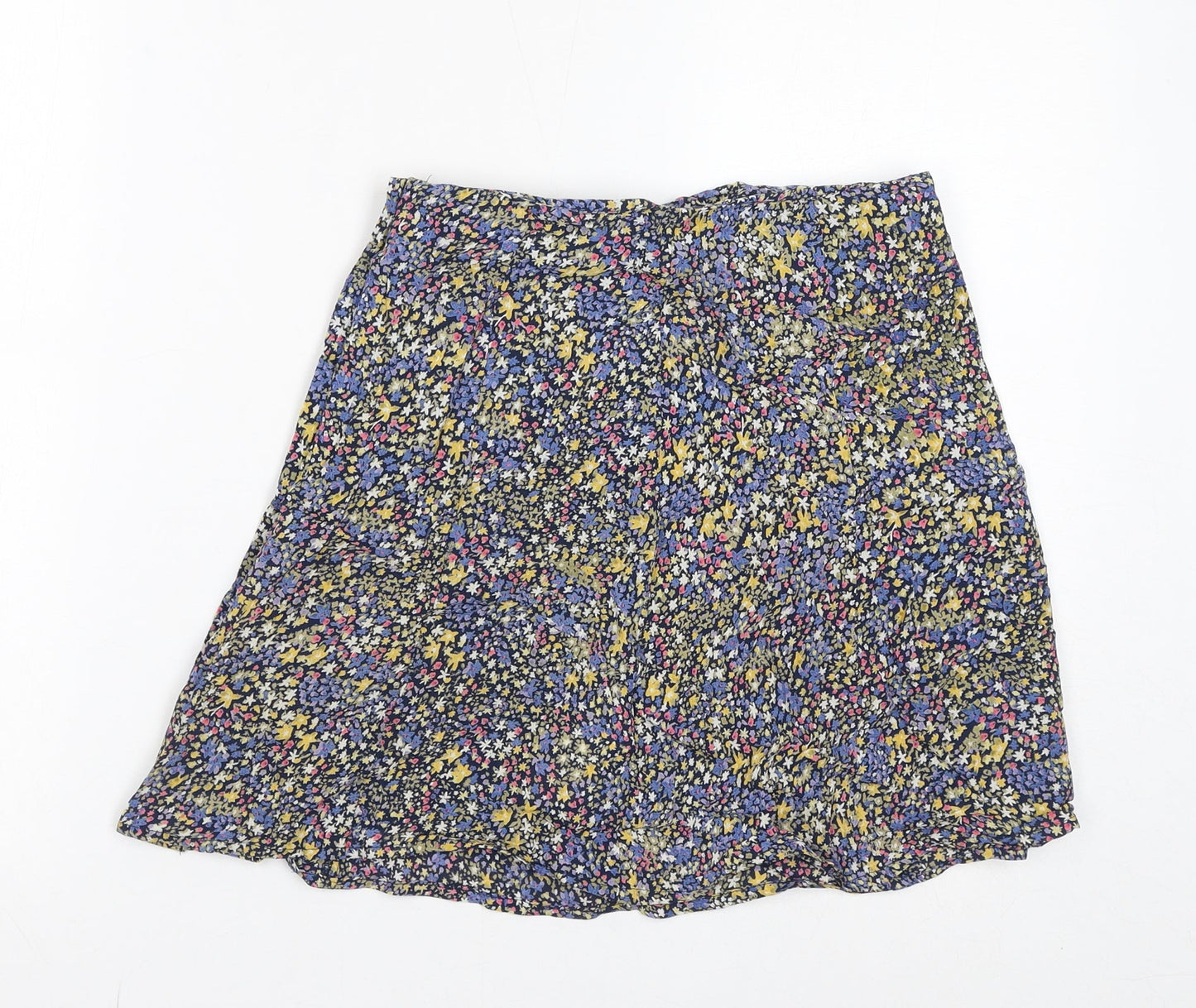 Brave Soul Womens Multicoloured Floral Viscose A-Line Skirt Size XS Zip - Buttons