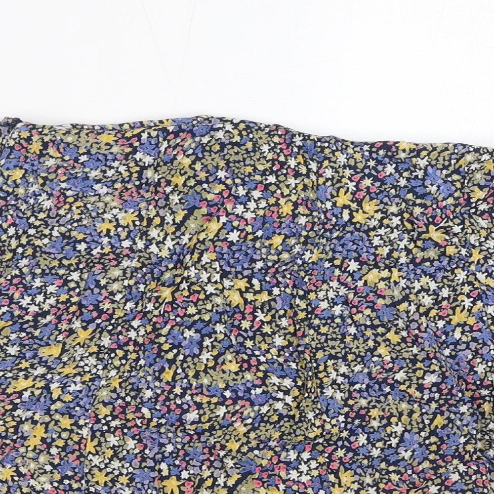 Brave Soul Womens Multicoloured Floral Viscose A-Line Skirt Size XS Zip - Buttons