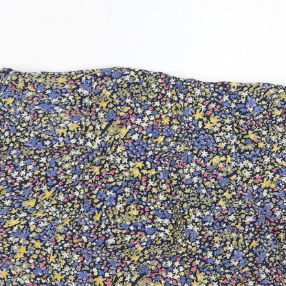 Brave Soul Womens Multicoloured Floral Viscose A-Line Skirt Size XS Zip - Buttons