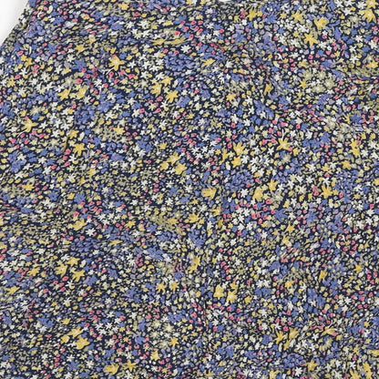 Brave Soul Womens Multicoloured Floral Viscose A-Line Skirt Size XS Zip - Buttons
