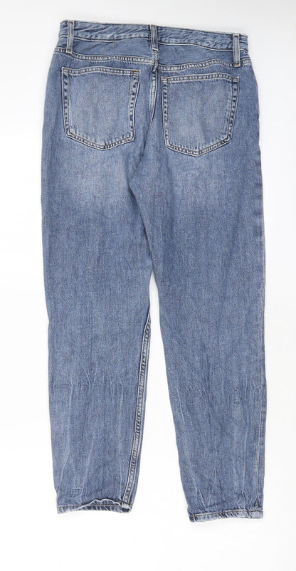 Topshop Womens Blue Cotton Straight Jeans Size 26 in L32 in Regular Button - Pockets