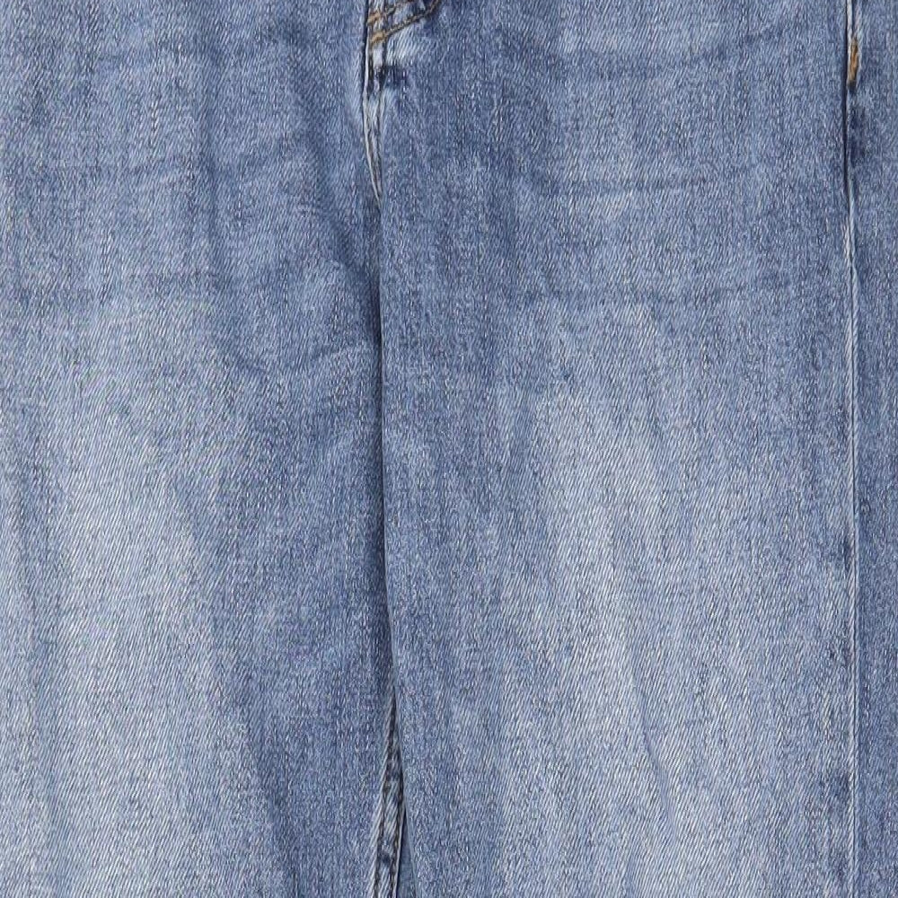 Topshop Womens Blue Cotton Straight Jeans Size 26 in L32 in Regular Button - Pockets