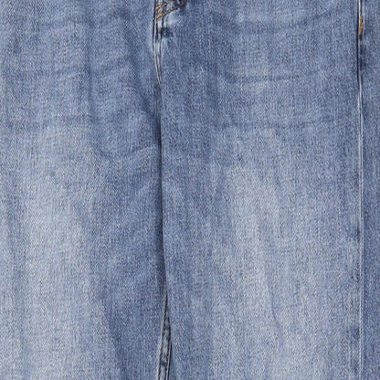 Topshop Womens Blue Cotton Straight Jeans Size 26 in L32 in Regular Button - Pockets