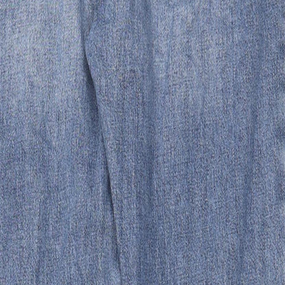 Topshop Womens Blue Cotton Straight Jeans Size 26 in L32 in Regular Button - Pockets