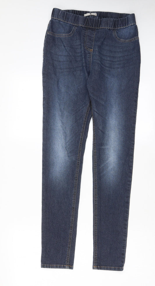 TU Womens Blue Cotton Jegging Jeans Size 8 L29 in Regular - Elasticated waist