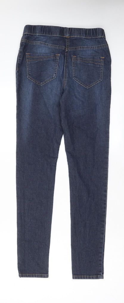 TU Womens Blue Cotton Jegging Jeans Size 8 L29 in Regular - Elasticated waist