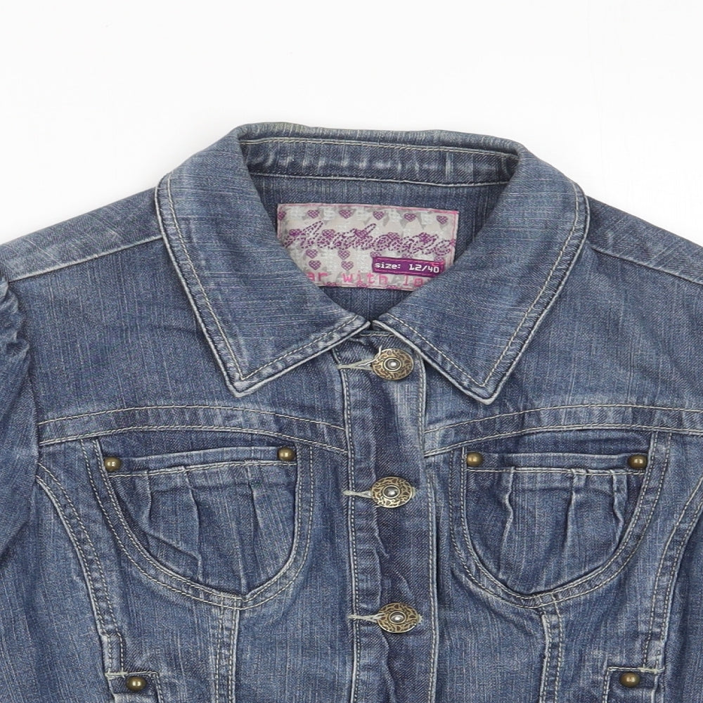 Authentic Womens Blue Jacket Size 12 Button - Pockets