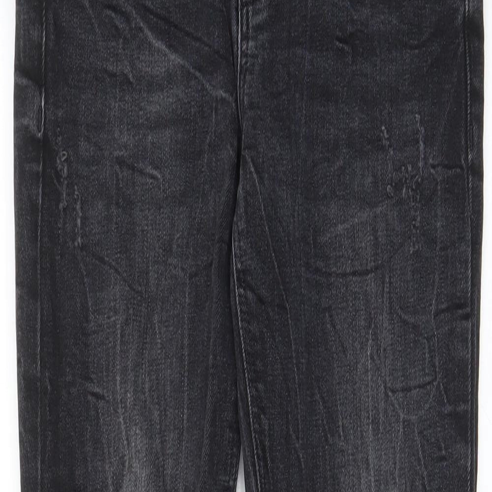Zara Womens Black Cotton Skinny Jeans Size 8 L28 in Regular Zip - Pockets