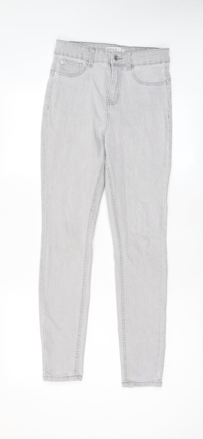 Denim & Co. Womens Grey Cotton Skinny Jeans Size 10 L28 in Regular Zip - Pockets