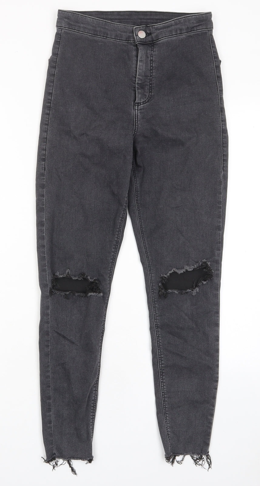 Topshop Womens Grey Cotton Skinny Jeans Size 28 in L30 in Regular Zip - Pockets