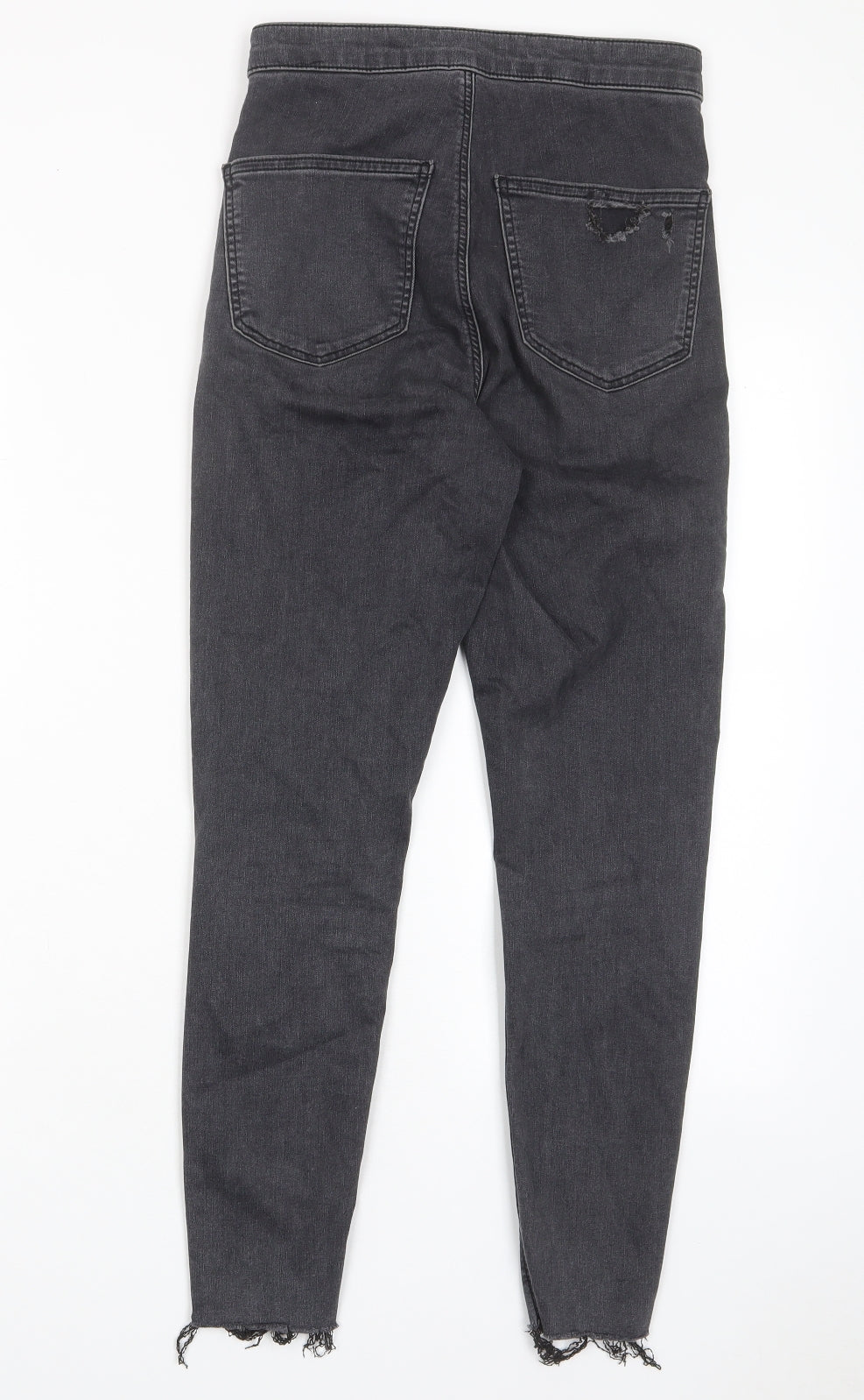 Topshop Womens Grey Cotton Skinny Jeans Size 28 in L30 in Regular Zip - Pockets