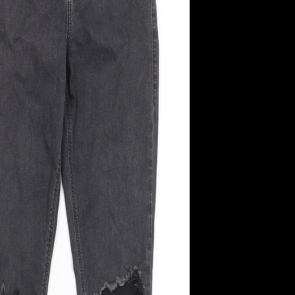 Topshop Womens Grey Cotton Skinny Jeans Size 28 in L30 in Regular Zip - Pockets