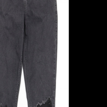 Topshop Womens Grey Cotton Skinny Jeans Size 28 in L30 in Regular Zip - Pockets