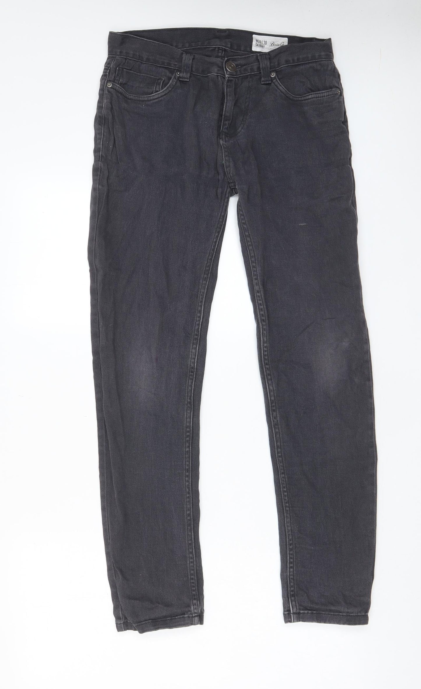 Denim & Co. Mens Grey Cotton Skinny Jeans Size 28 in L30 in Regular Zip - Pockets
