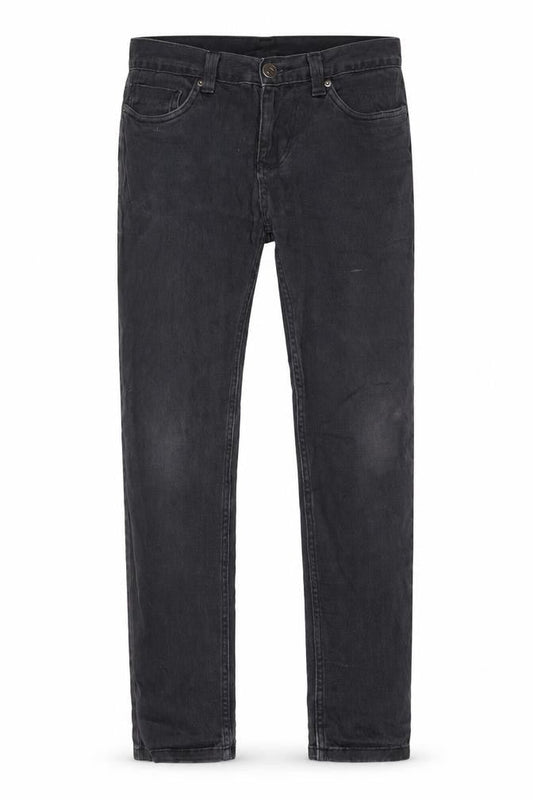 Front view of Denim & Co. men’s grey cotton skinny jeans, size 28, in, 30-inch leg regular zip - pockets