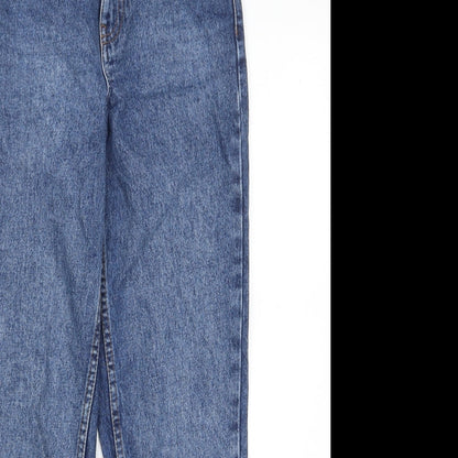 Topshop Womens Blue Cotton Straight Jeans Size 25 in L30 in Regular Zip - Pockets