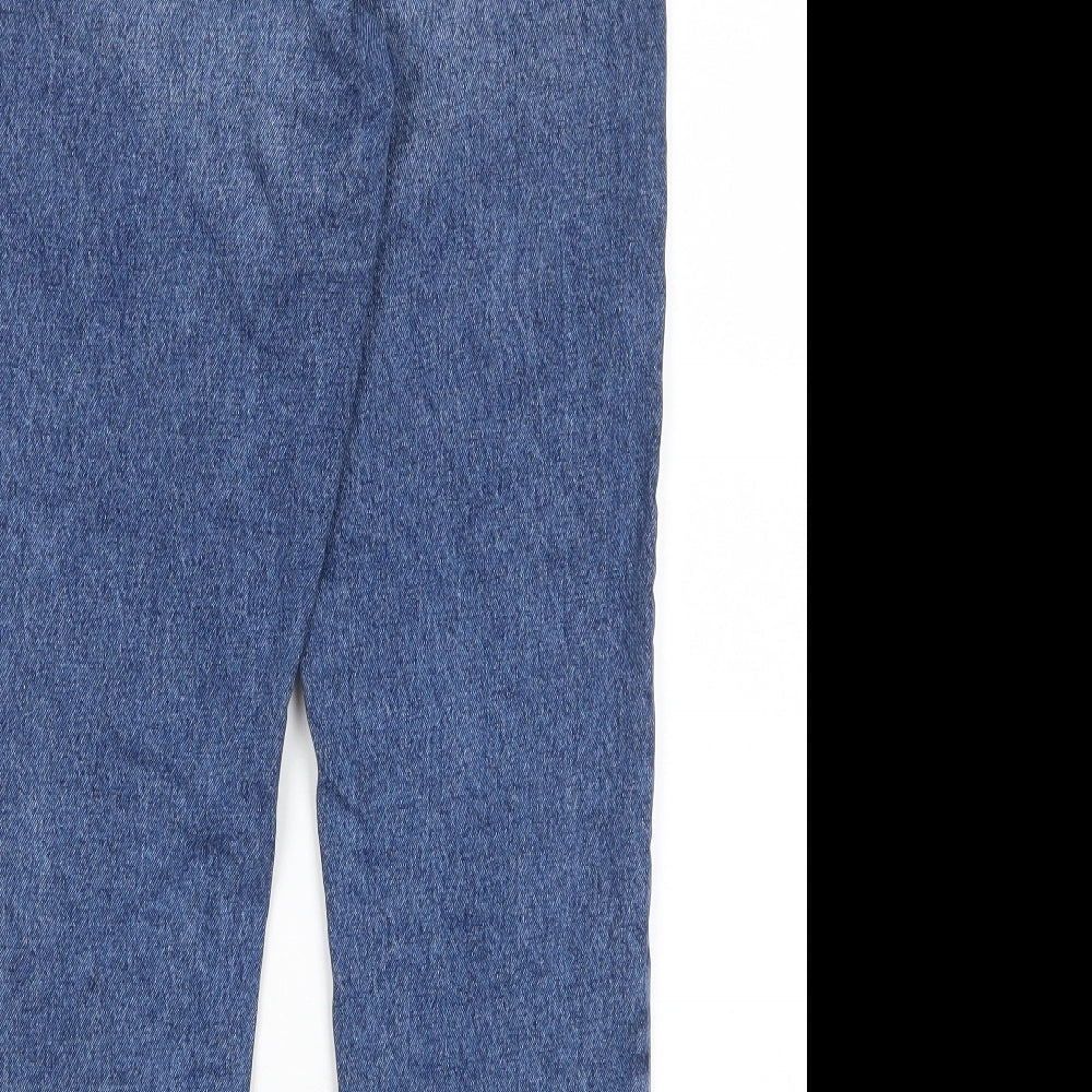 Topshop Womens Blue Cotton Straight Jeans Size 25 in L30 in Regular Zip - Pockets