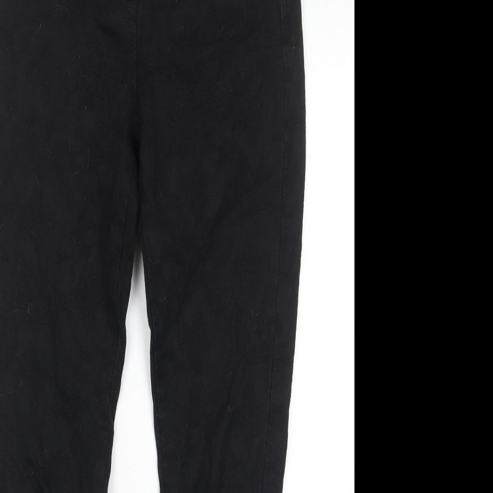 Indigo Womens Black Geometric Cotton Skinny Jeans Size 10 L28 in Regular Zip - Pockets, Embroided