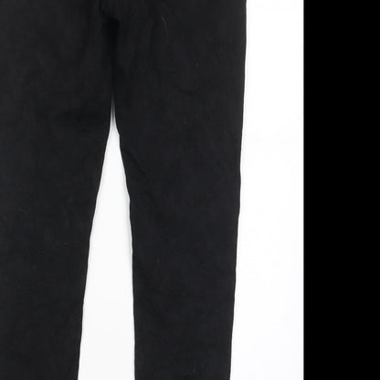 Indigo Womens Black Geometric Cotton Skinny Jeans Size 10 L28 in Regular Zip - Pockets, Embroided