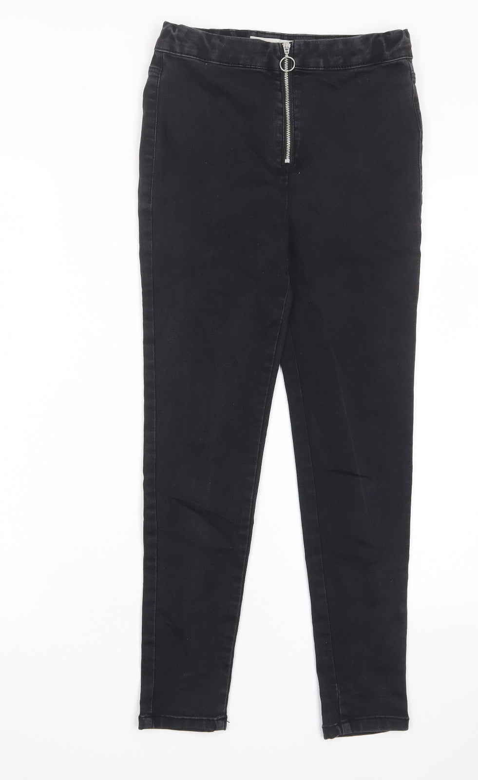 Denim & Co. Girls Grey Cotton Skinny Jeans Size 12-13 Years L26 in Regular Zip - Pockets, Adjustable Waist
