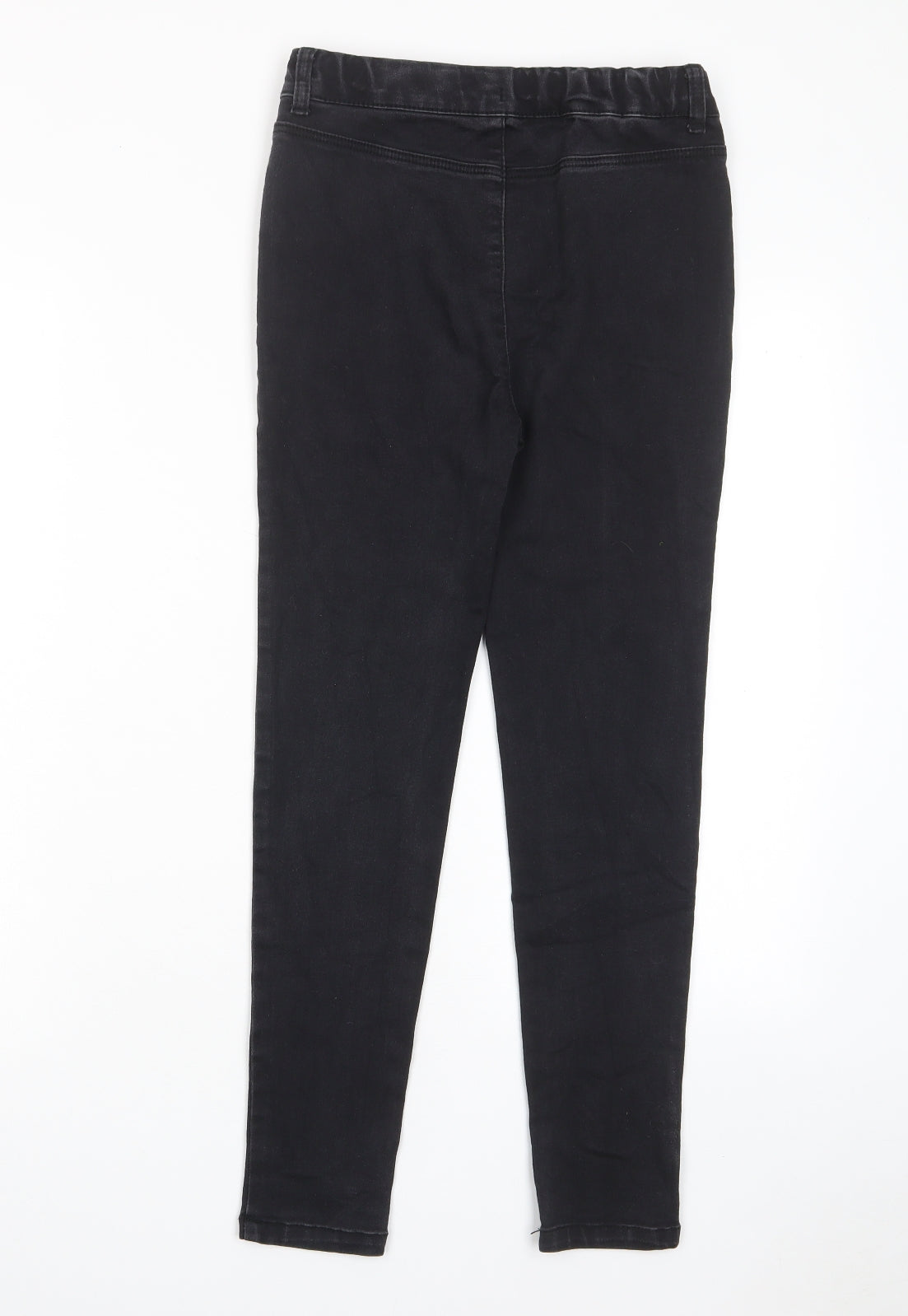 Denim & Co. Girls Grey Cotton Skinny Jeans Size 12-13 Years L26 in Regular Zip - Pockets, Adjustable Waist