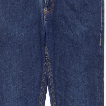 Zara Mens Blue Cotton Straight Jeans Size 32 in L30 in Regular Zip - Pockets