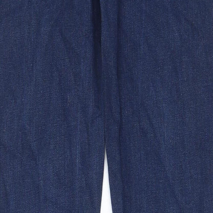 Zara Mens Blue Cotton Straight Jeans Size 32 in L30 in Regular Zip - Pockets