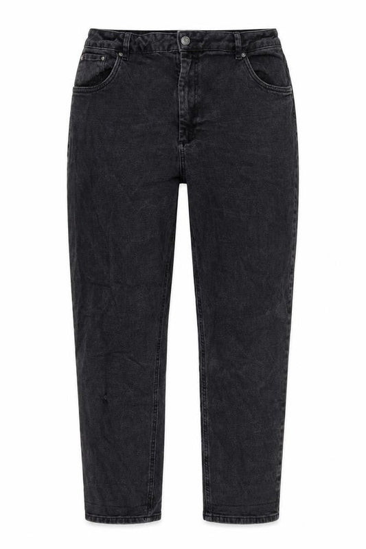 Front view of ASOS women’s grey cotton straight jeans, size UK 36, in, 32-inch leg regular zip - pockets