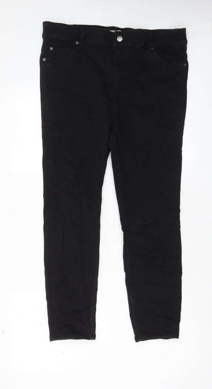 Womens UK Size XL H&M Regular Fit Skinny Black Jeans