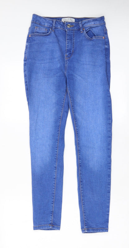Denim & Co. Womens Blue Cotton Skinny Jeans Size 10 L27 in Regular Zip - Pockets