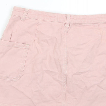 BDG Womens Pink Cotton A-Line Skirt Size M Zip - Pockets