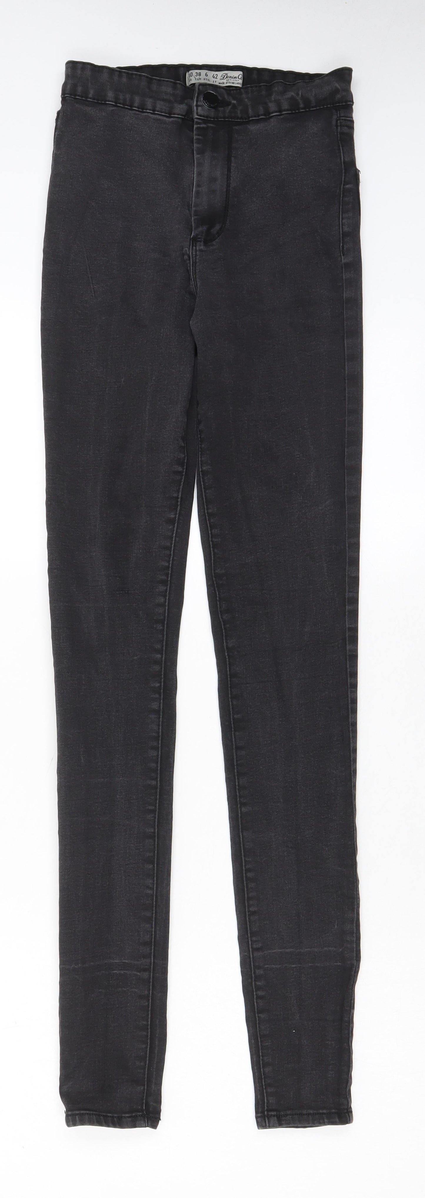 Denim & Co. Womens Grey Cotton Skinny Jeans Size 10 L30 in Regular Zip - Pockets