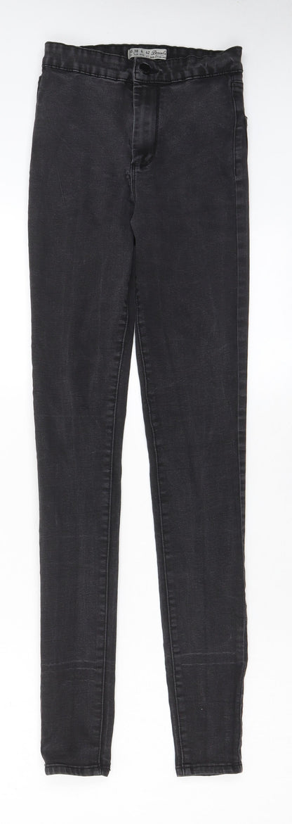 Denim & Co. Womens Grey Cotton Skinny Jeans Size 10 L30 in Regular Zip - Pockets