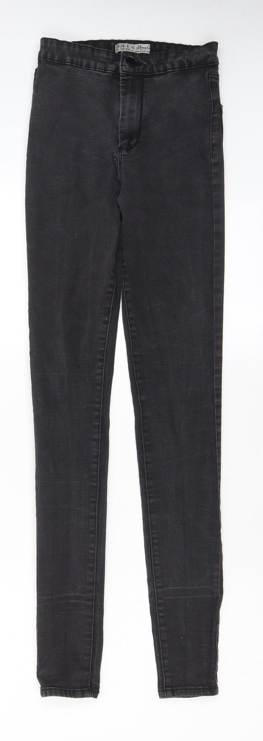 Denim & Co. Womens Grey Cotton Skinny Jeans Size 10 L30 in Regular Zip - Pockets
