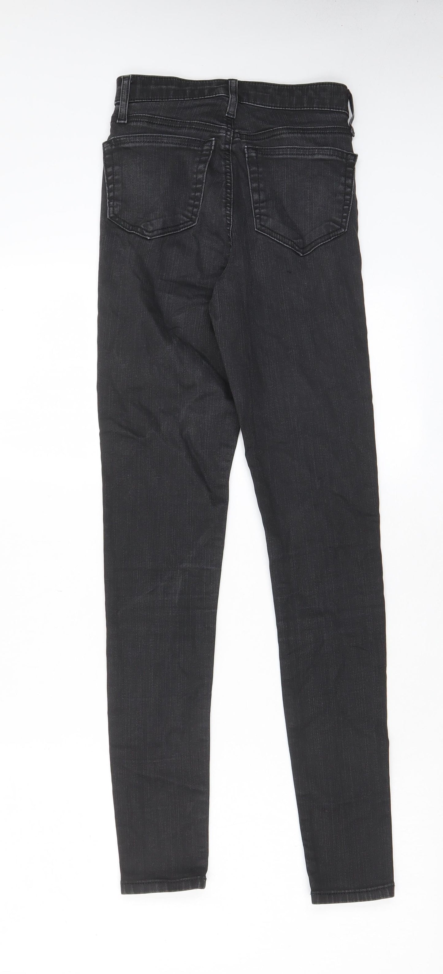 Topshop Womens Grey Cotton Skinny Jeans Size 25 in L34 in Regular Zip - Pockets