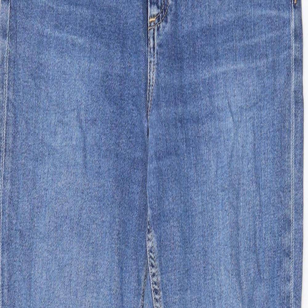 ASOS Womens Blue Cotton Straight Jeans Size 28 in L32 in Slim Zip - Pockets