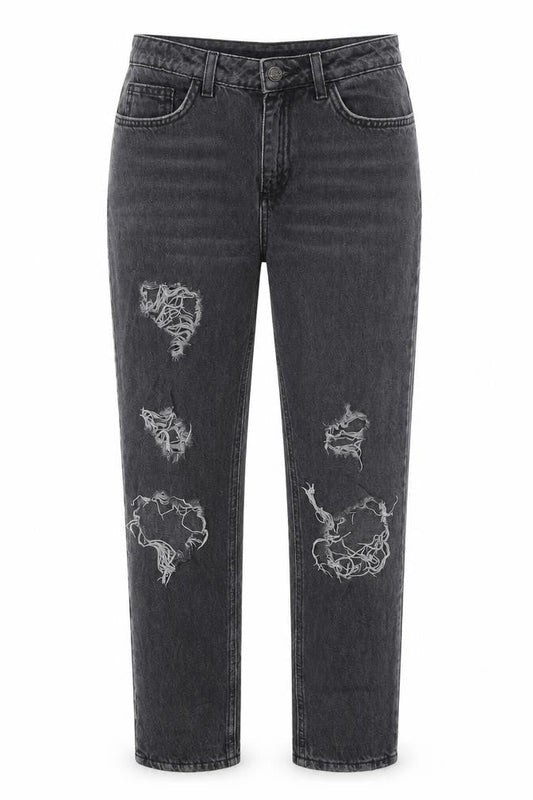 Womens UK Size 8 New Look Regular Fit Mom Grey Jeans