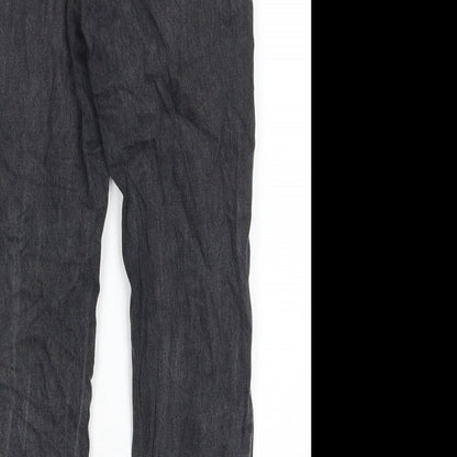 New Look Womens Grey Cotton Mom Jeans Size 8 L26 in Regular Zip - Pockets