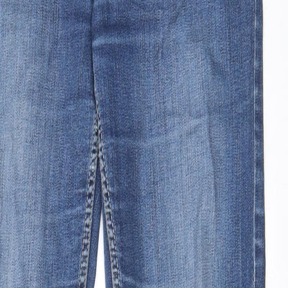 JeansWear 72D Womens Blue Cotton Straight Jeans Size 28 in L29 in Slim Zip - Pockets