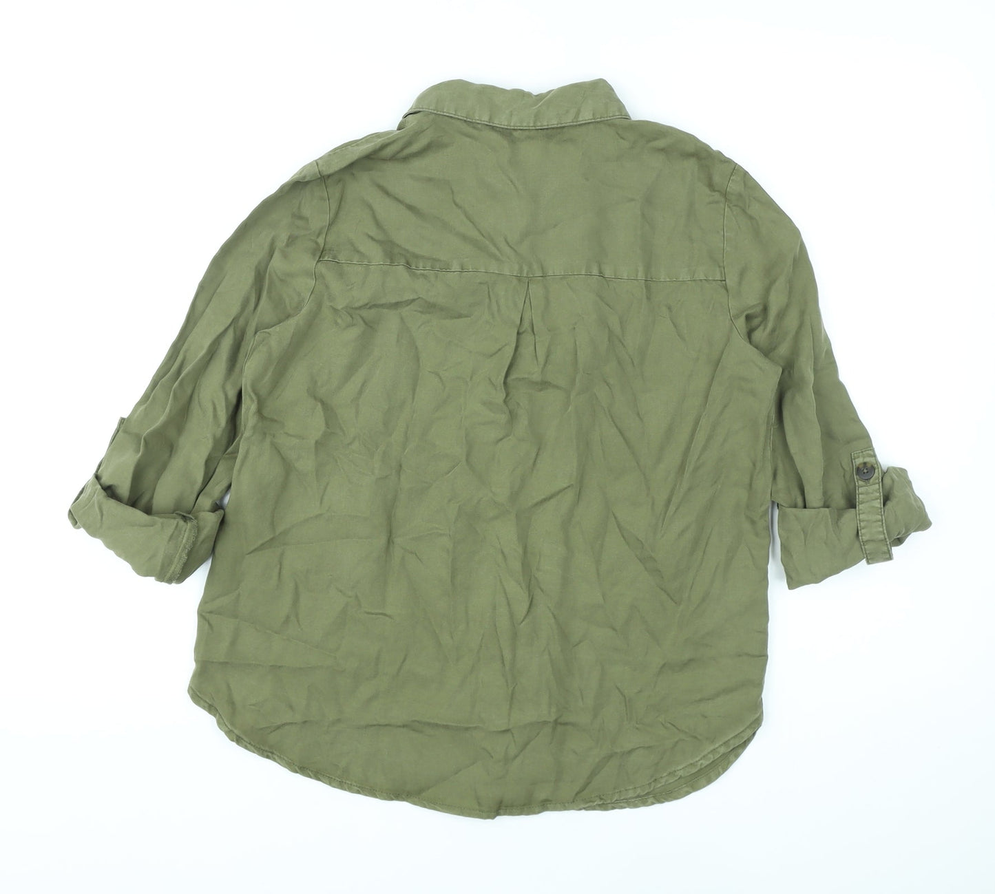 Womens UK Size XS Only Green Basic Button-Up
