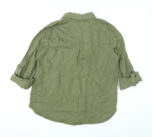 Womens UK Size XS Only Green Basic Button-Up