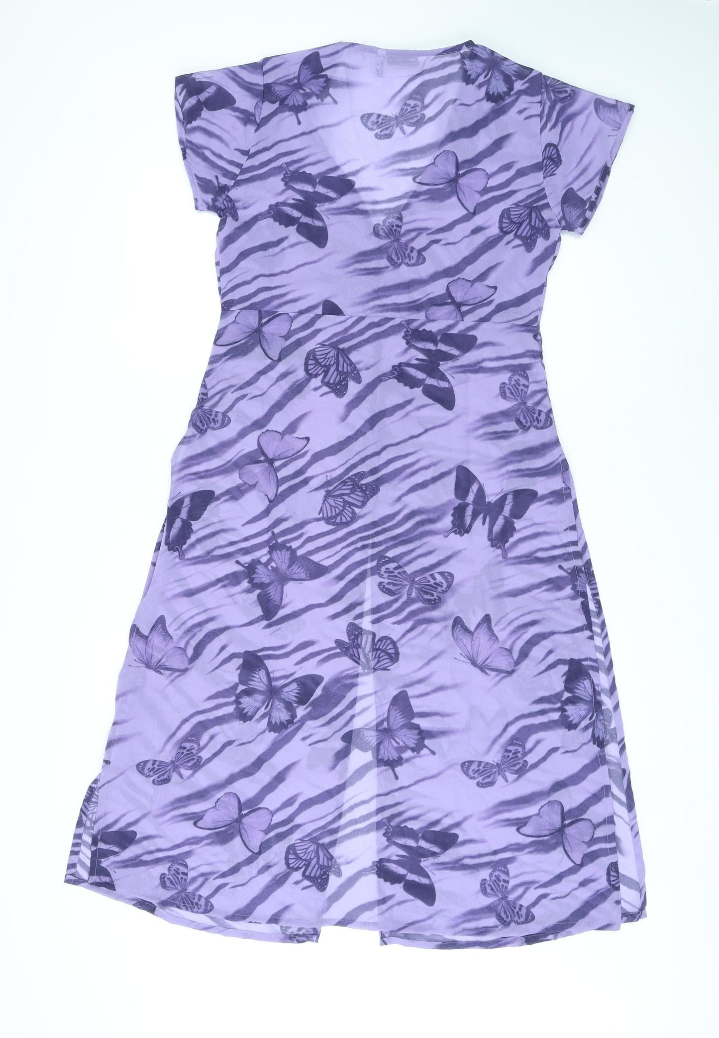 Womens UK Size 12 ASOS Purple Tunic Button-Up